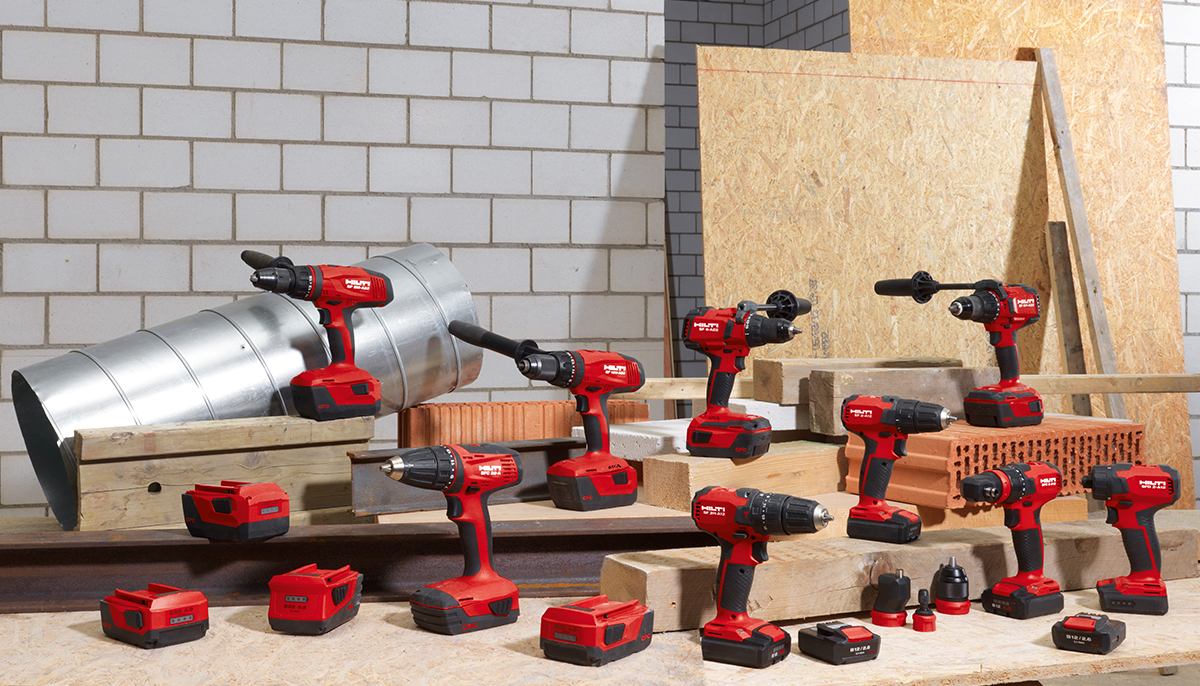 Hilti portfolio of drill drivers and hammer drills