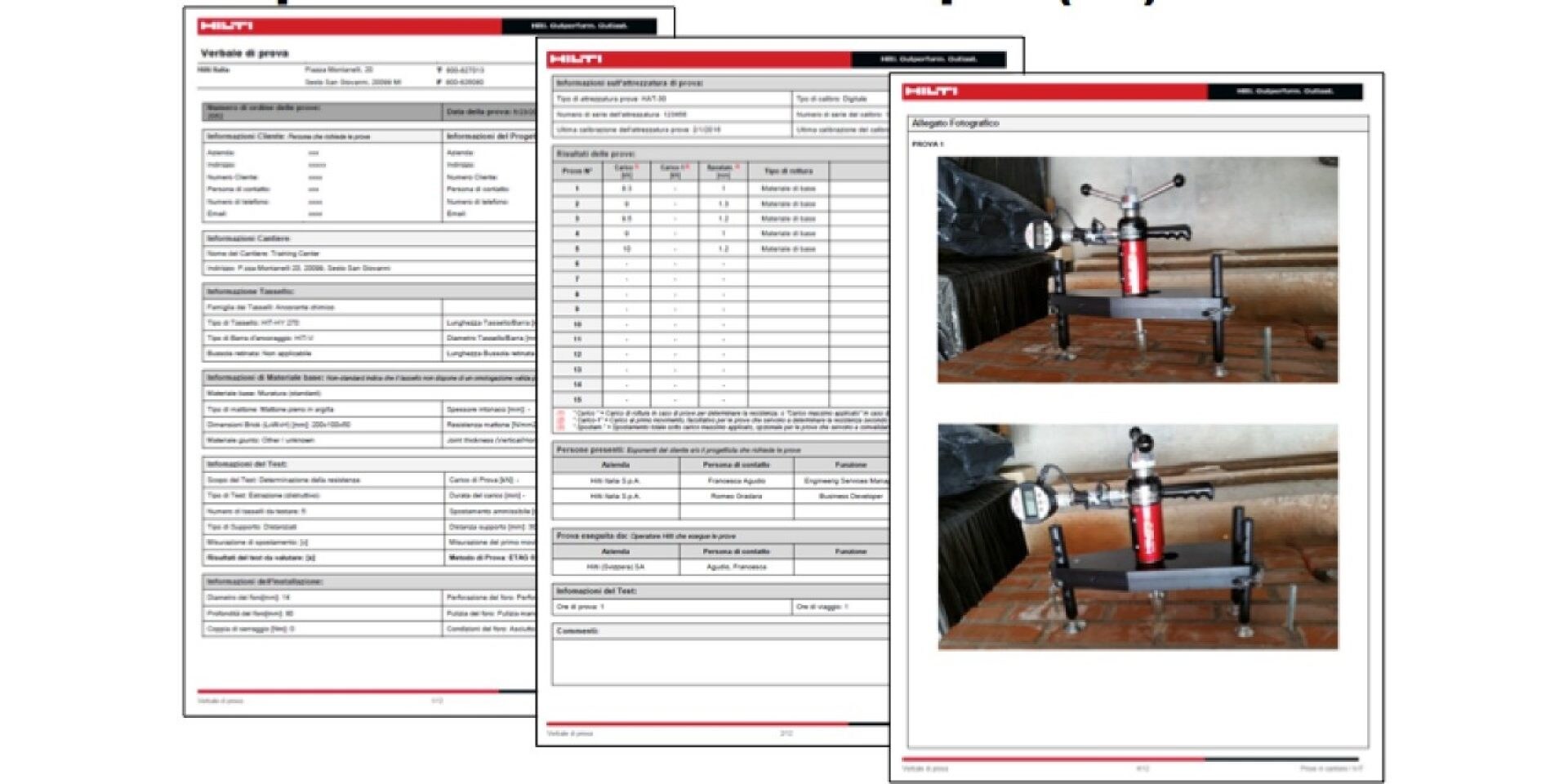 Hilti onsite testing report