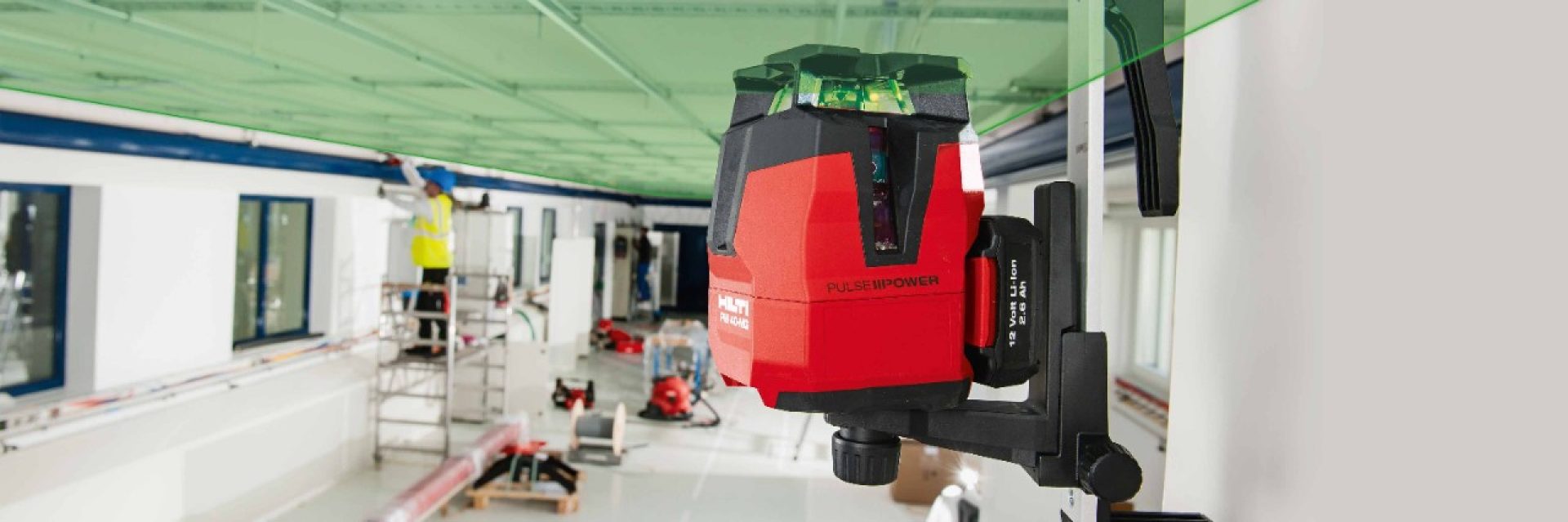 Hilti PM 40-MG green beam multi-line laser for aligning, plumbing, squaring and leveling