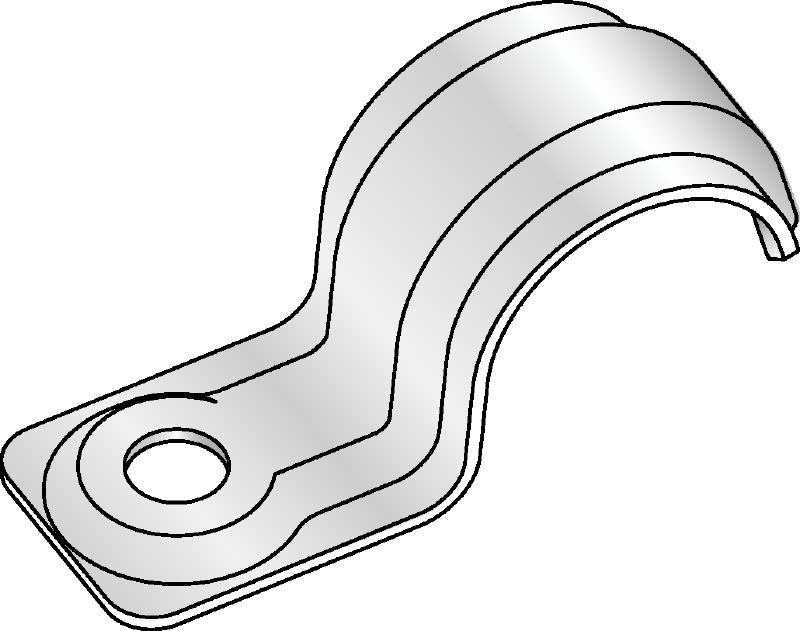 FB Conduit clip Fire-resistant conduit clip for fastening electrical conduits, pipes, and cables to concrete, masonry, and sheet metal