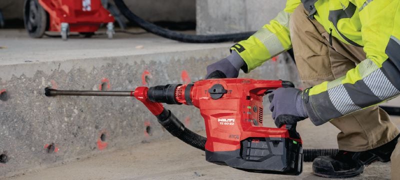 TE 60-22 cordless rotary hammer Powerful and cordless SDS Max (TE-Y) rotary hammer with Active Vibration Reduction and Active Torque Control for heavy-duty concrete drilling and chiseling (Nuron) Applications 1