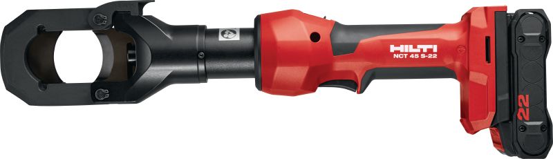 NCT 45 S-22 ACSR 和牽線充電式電線切割刀 具有更大切割空間的斷頭台充電式液壓電線切割刀，適用於 ACSR 線纜和牽線 (Nuron 電池充電座)