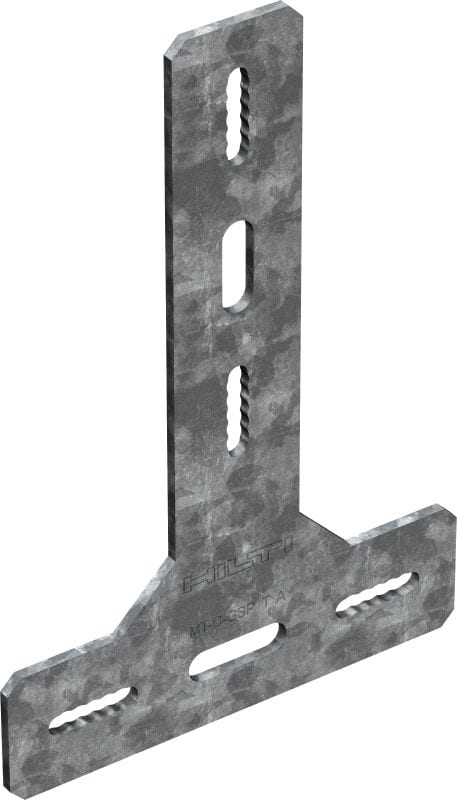 MT-C-GSP T A OC 連接板 熱浸鍍鋅橫樑連接件，適用於在中等腐蝕性環境中組裝和支撐模塊支撐結構