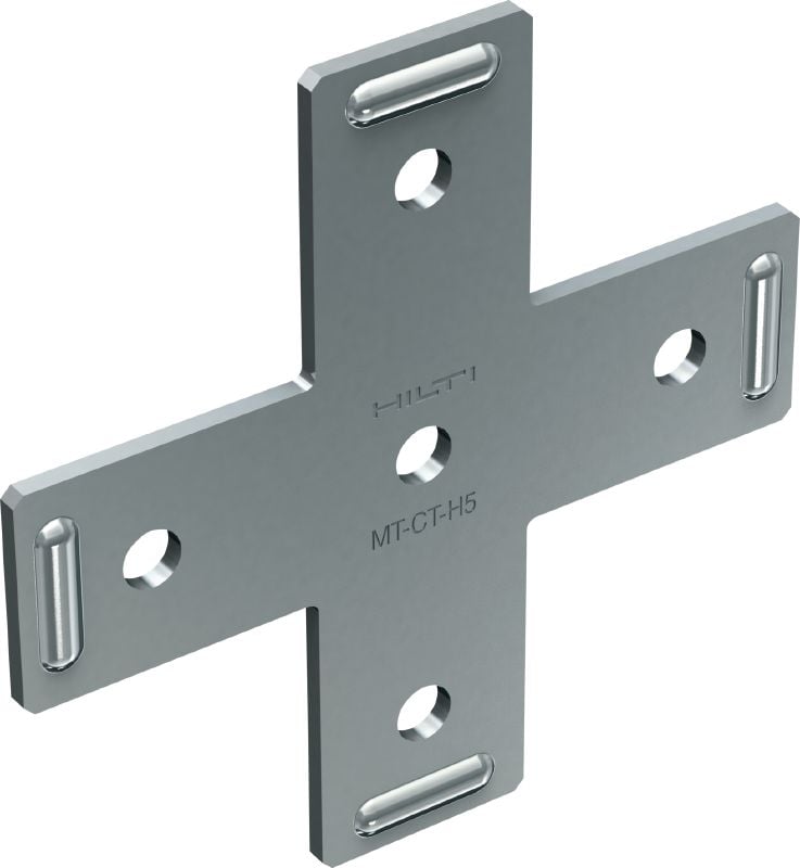 MT-CT-H5 螺柱十字板 扁平十字槽鋼連接件，用於將三個 MT 坑槽緊固在一起