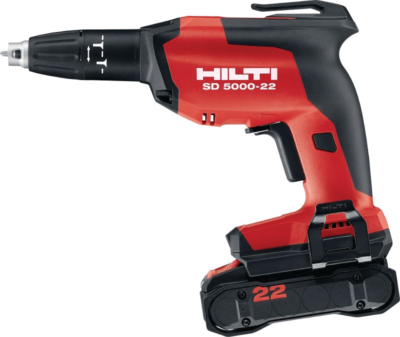 SD 5000-22 Cordless drywall screwdriver Cordless drywall screwdriver with powerful Nuron battery for more torque and screws per charge when hanging drywall, wood boards, and exterior sheathing