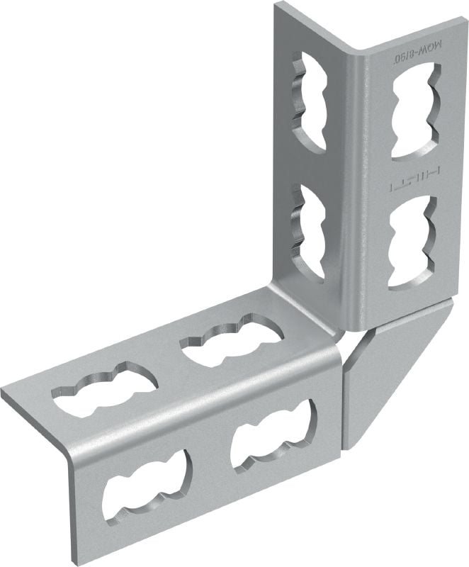 MQW-8/90 Galvanised 90-degree angle for connecting multiple MQ strut channels