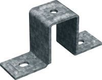 MT-CC-60 OC U 形配件 帶有防腐蝕塗層的夾頭，用於以 MT 螺柱坑槽完成坑槽對坑槽或坑槽對橫樑交叉連接，適合在污染程度低的戶外使用