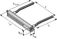 HAC 前板鋼筋坑槽 標準大小和長度的預製式安卡錨栓坑槽，適用於前板應用