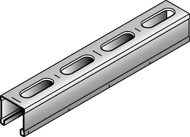 MM-C-30 Galvanised 30 mm high MM strut channel for light-duty applications