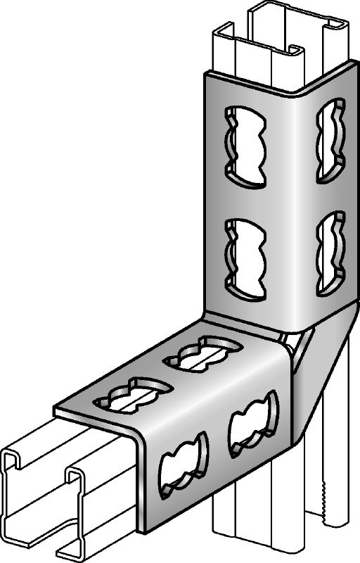 MQW-8/90 Angle bracket Galvanised 90-degree angle for connecting multiple MQ strut channels