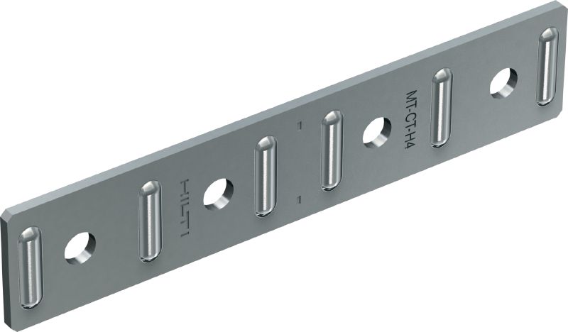 MT-CT-H4 螺柱拼接板 扁平槽鋼連接件，用作 MT 坑槽的延長配件