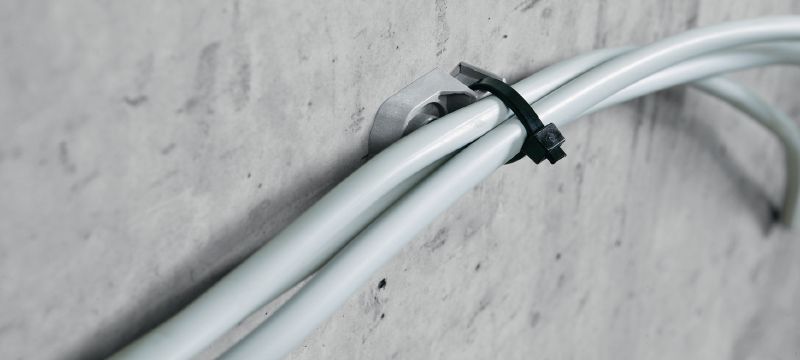 X-ECT MX 電纜帶固定座 塑料電纜 / 導管緊固帶支架，適用於排釘 產品應用 1