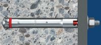 HDA-P 擴底式錨栓 極致性能的預設倒切安卡錨栓，適用於動態負載（鍍鋅） 產品應用 1