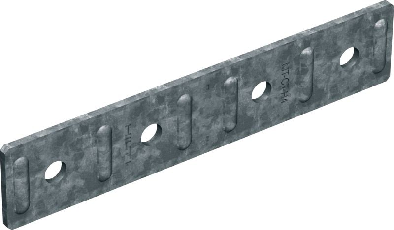 MT-CT-H4 OC 螺柱拼接板 扁平槽鋼連接件，用作 MT 坑槽的延長配件，適合在污染程度低的戶外使用