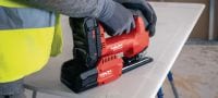 SJD 6-22 Cordless jigsaw Powerful top-handle cordless jigsaw with optional on-board dust collection for precise straight or curved cuts (Nuron battery platform) Applications 5