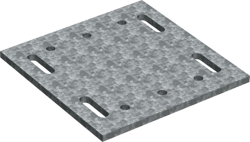 MT-P-GXL S1 OC 夾層板 用於將橫樑結構緊固到鋼樑的重型夾層板，適合在污染程度低的戶外使用