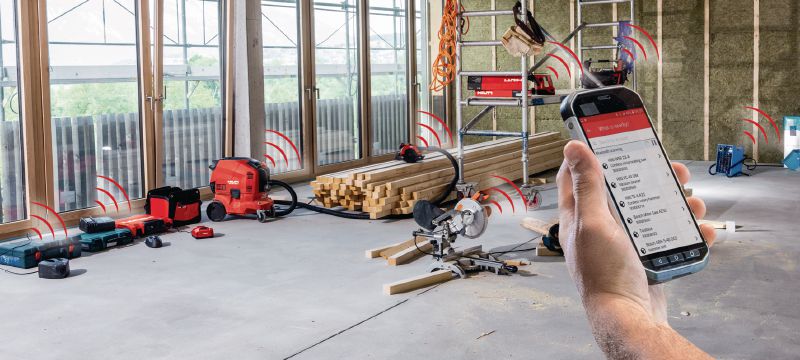 AI T380 Robust smart tag to connect construction equipment with the Hilti ON!Track asset management system – simplifying the inventory process and tracking all your tools/equipment Applications 1
