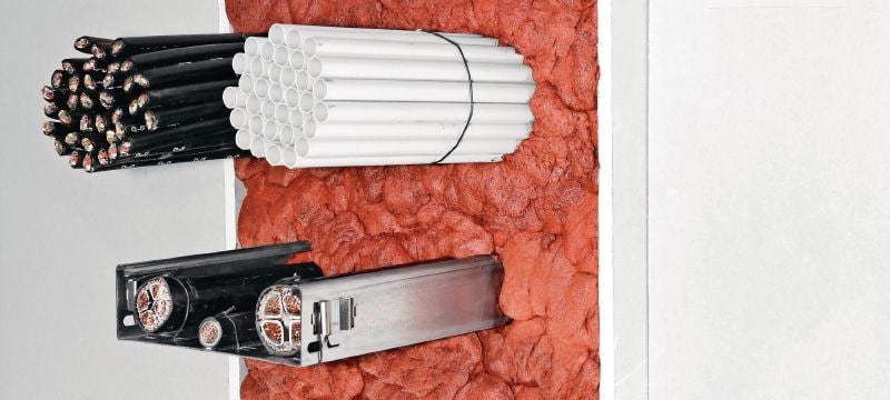 CFS-F FX 彈性防火泡沫 安裝容易的彈性防火泡沫，有助在電纜和混合穿透的周圍形成防火和防煙屏障 產品應用 1