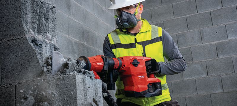 TE 500-22 SDS-Max 充電式鑿錘 充電式 SDS Max (TE-Y) 電炮與鑿削鎚，配備主動消振系統，適用於鑿破混凝土或磚石（Nuron 電池充電座） 產品應用 1