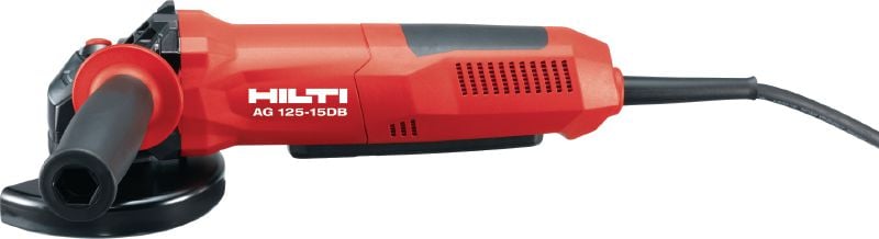 AG 125-15DB 角磨機 有線角磨機帶 1500W 電池，具有緊急防護裝置及減速器，確保最佳安全，可使用直徑達 125 mm 的切碟