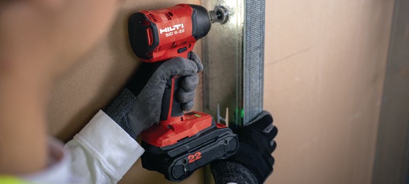 SID 6-22 Cordless impact driver Power-class cordless impact driver with high-speed brushless motor and precise handling to help you save time on high-volume fastening jobs (Nuron battery platform) Applications 1