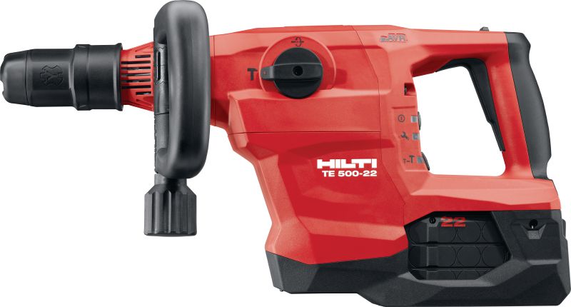 TE 500-22 SDS-Max 充電式鑿錘 充電式 SDS Max (TE-Y) 電炮與鑿削鎚，配備主動消振系統，適用於鑿破混凝土或磚石（Nuron 電池充電座）