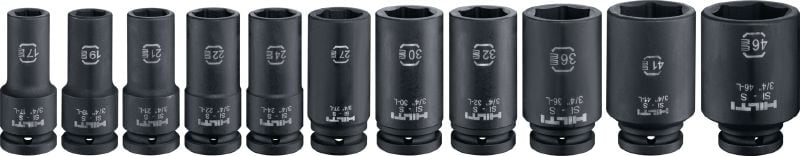 SI-S 3/4 深層衝擊套筒 3/4 (寸) 長衝擊套筒，適用於緊固螺栓和錨栓